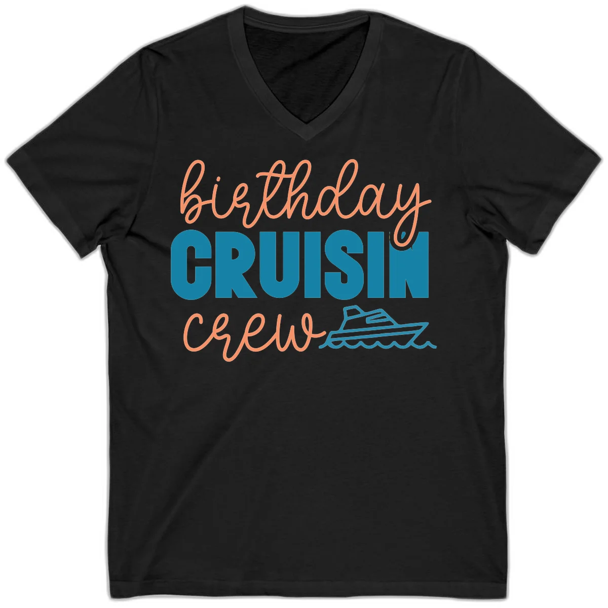 Birthday Crushin' Crew V-Neck in Black