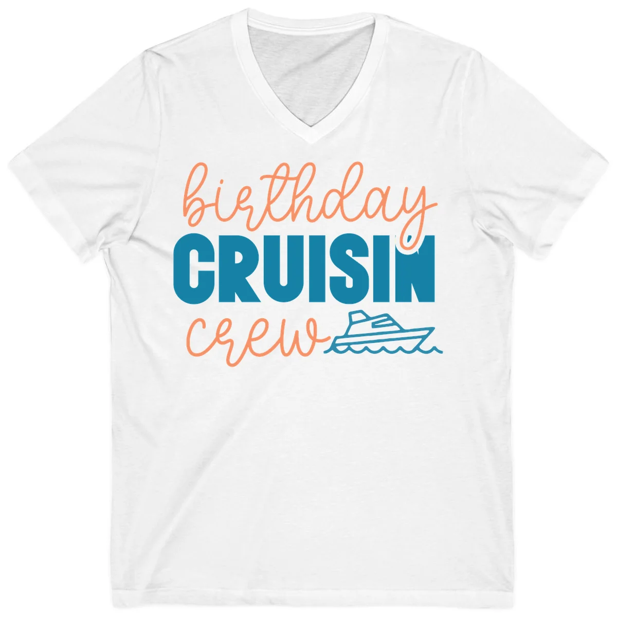 Birthday Crushin' Crew V-Neck in White
