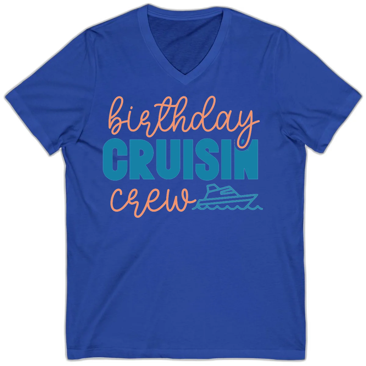 Birthday Crushin' Crew V-Neck in True Royal