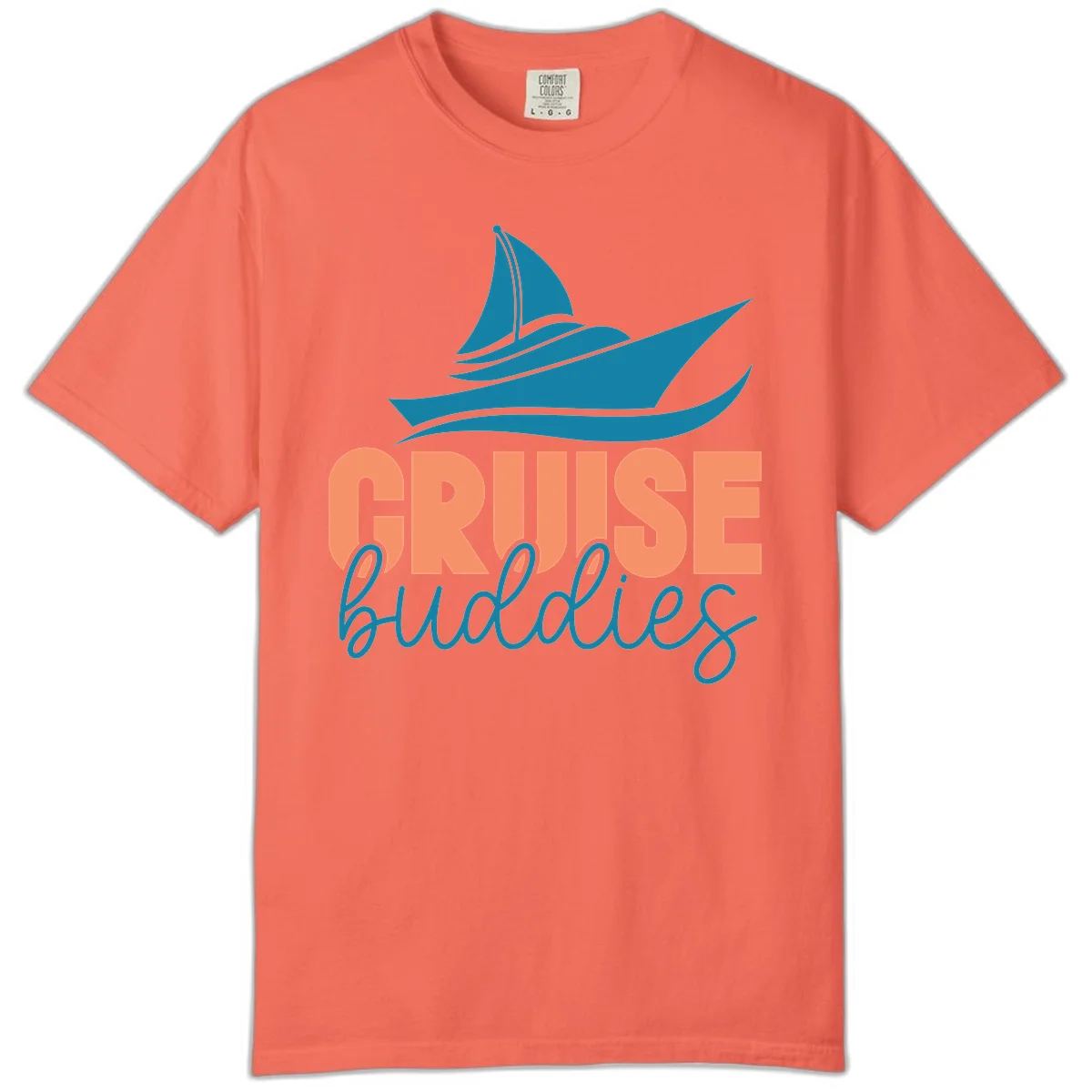Cruise Buddies Ship Design Comfort Color in Bright Salmon