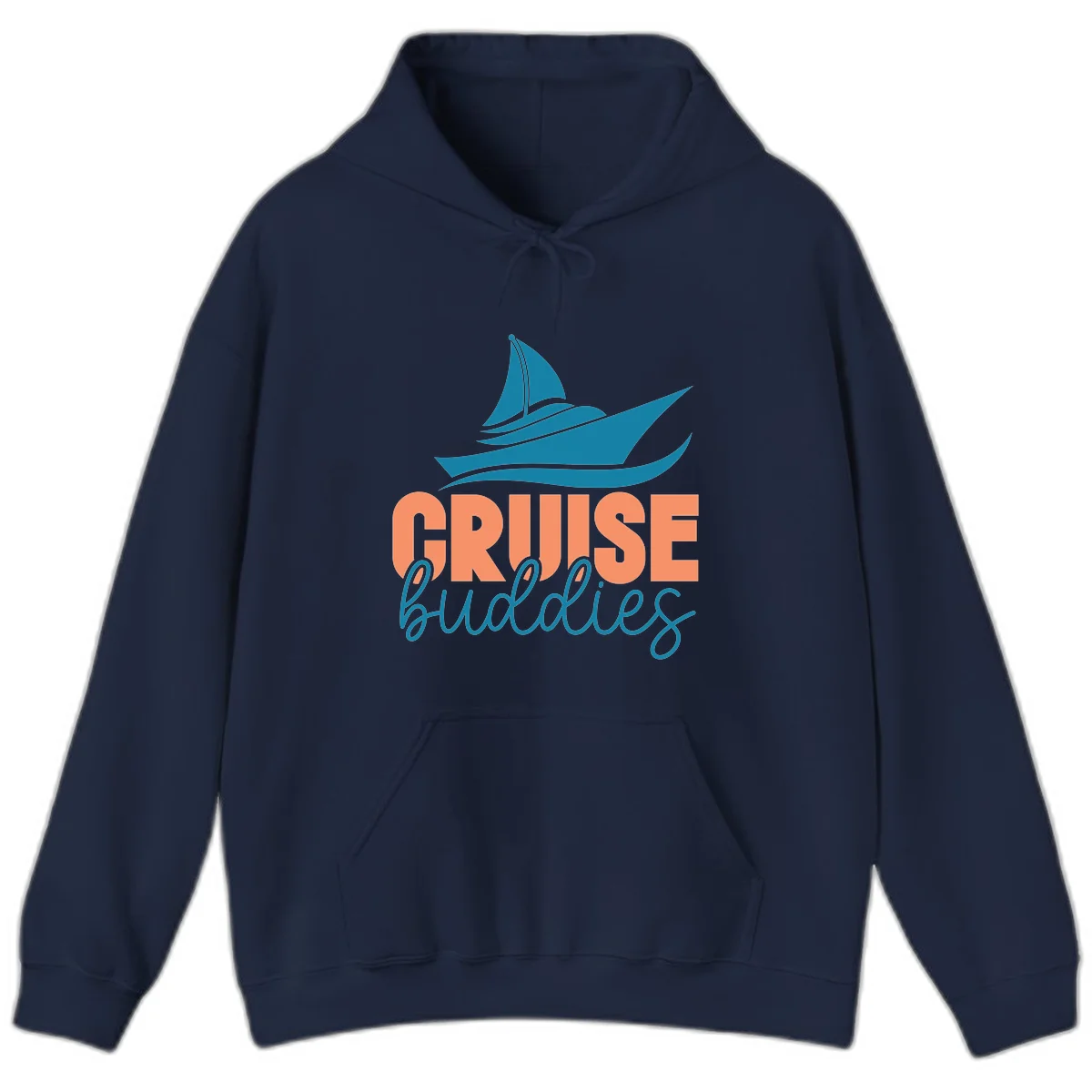 Cruise Buddies Ship Design Hoodie in Navy