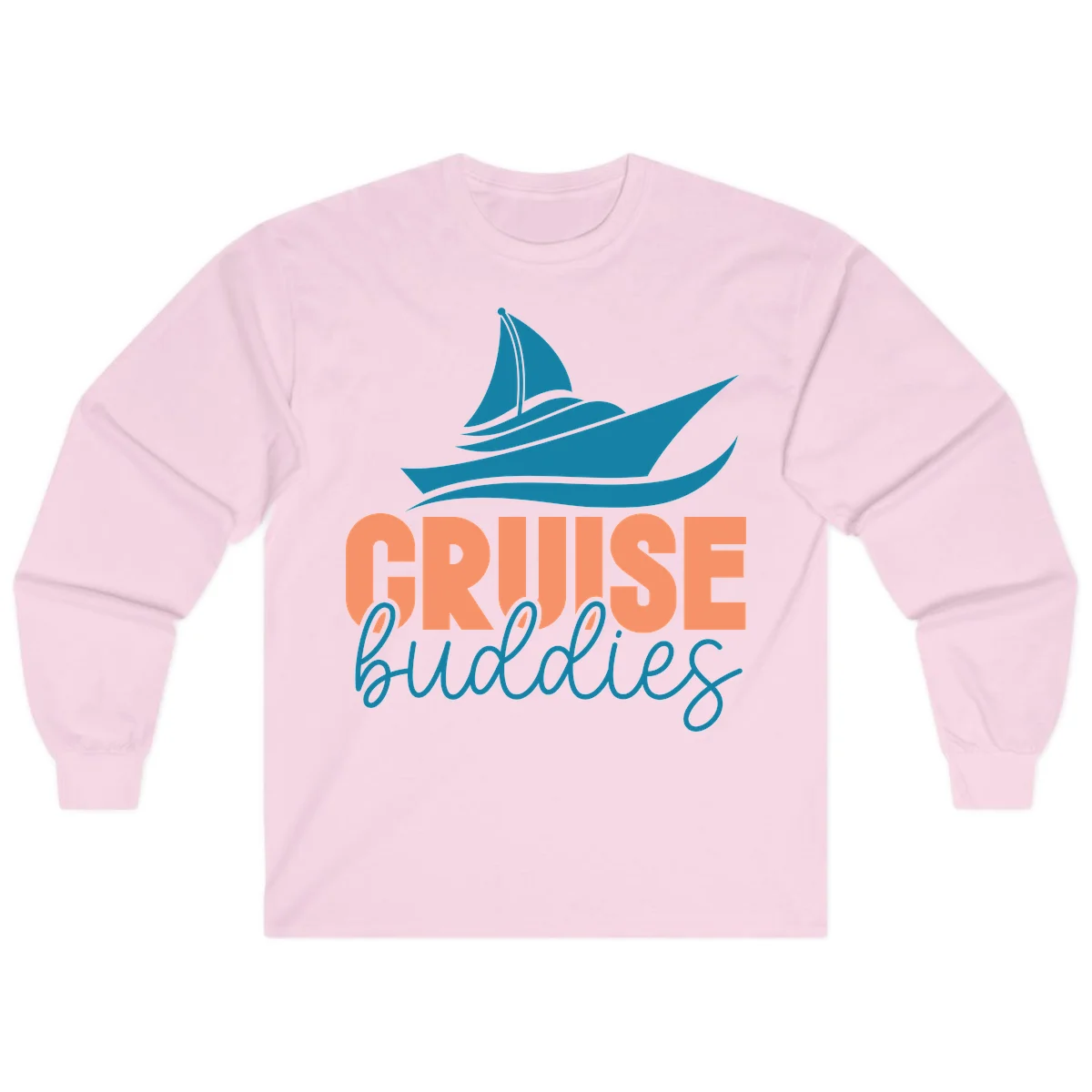 Cruise Buddies Ship Design Long Sleeve in Light Pink