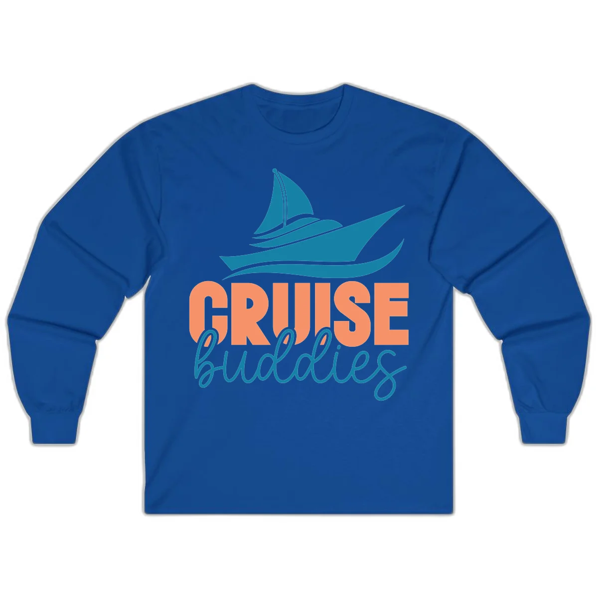 Cruise Buddies Ship Design Long Sleeve in Royal