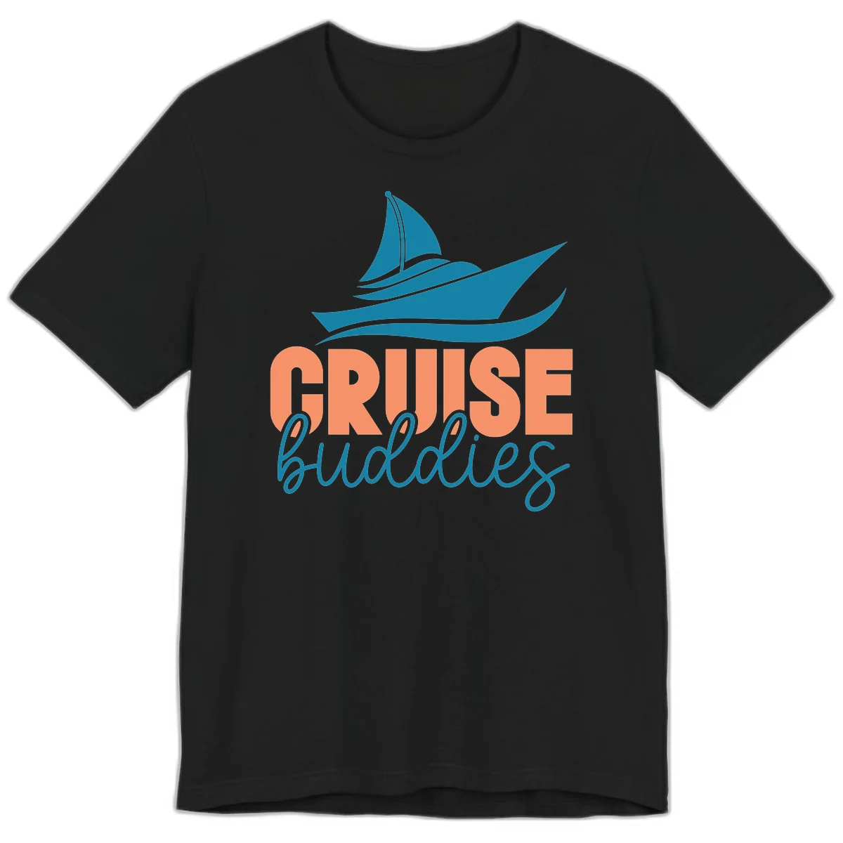 Cruise Buddies Ship Design Premium T-Shirt in Black