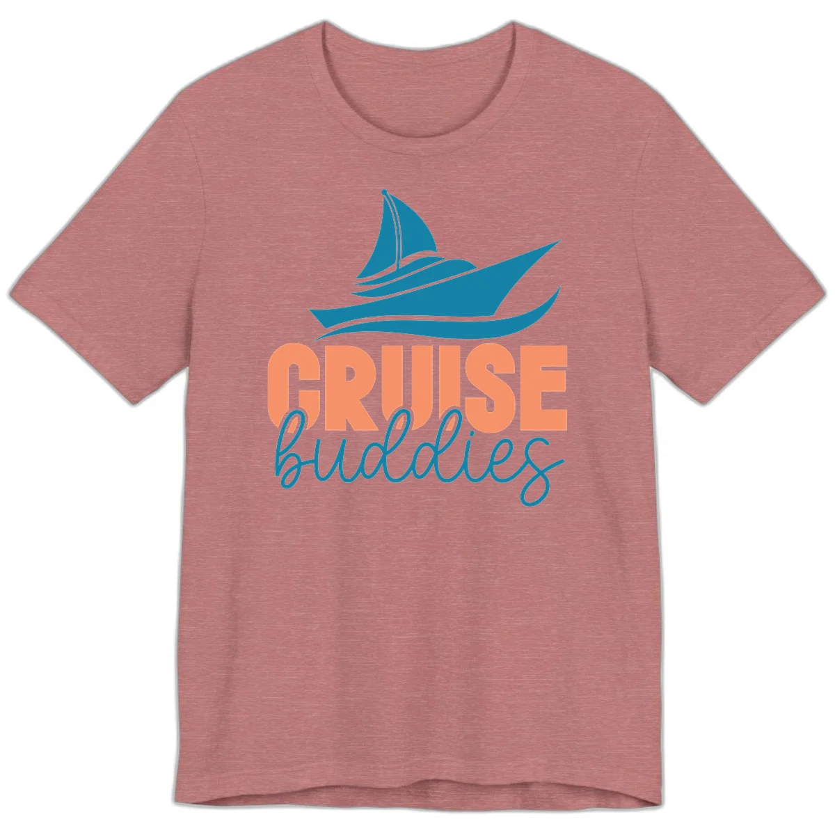 Cruise Buddies Ship Design Premium T-Shirt in Heather Mauve