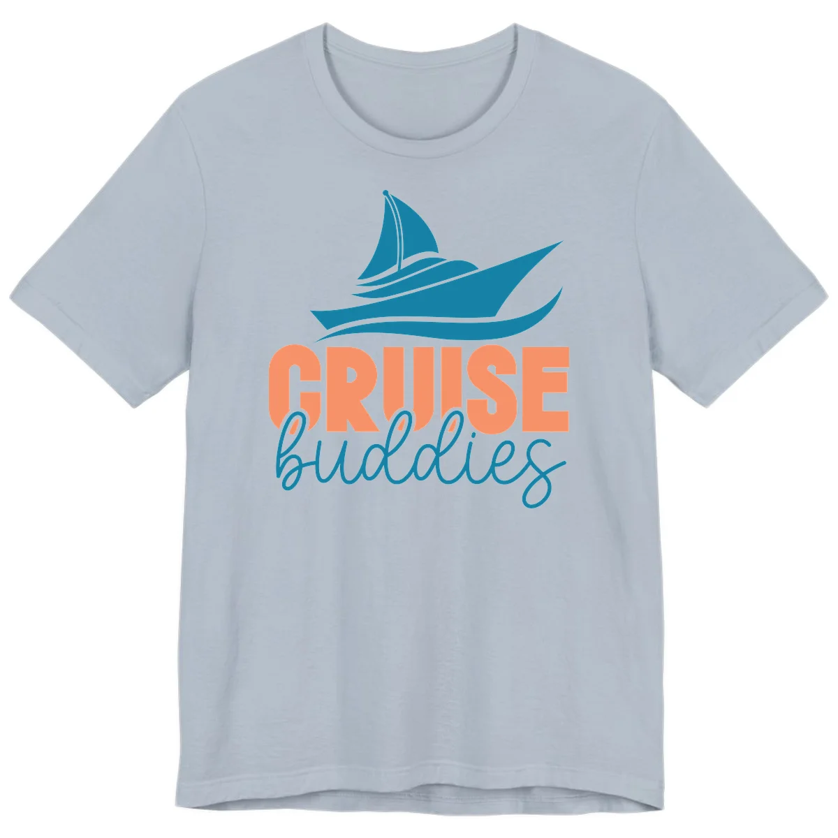Cruise Buddies Ship Design Premium T-Shirt in Light Blue