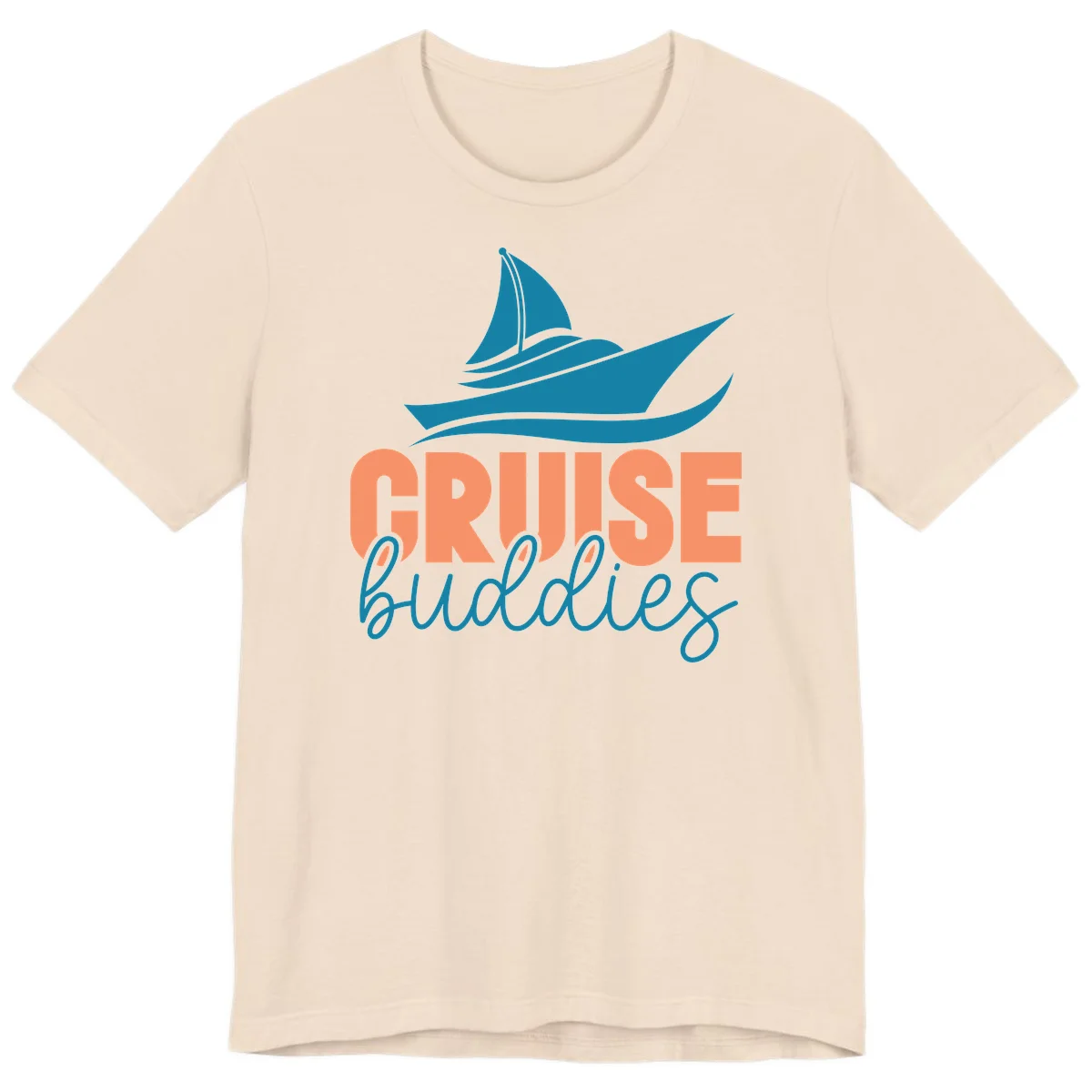 Cruise Buddies Ship Design Premium T-Shirt in Soft Cream
