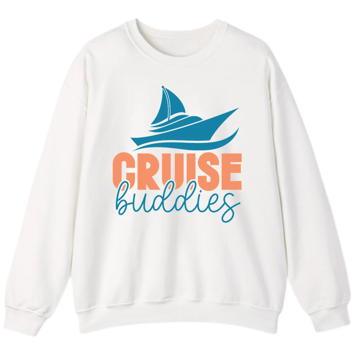 Cruise Buddies Ship Design Sweatshirt in White