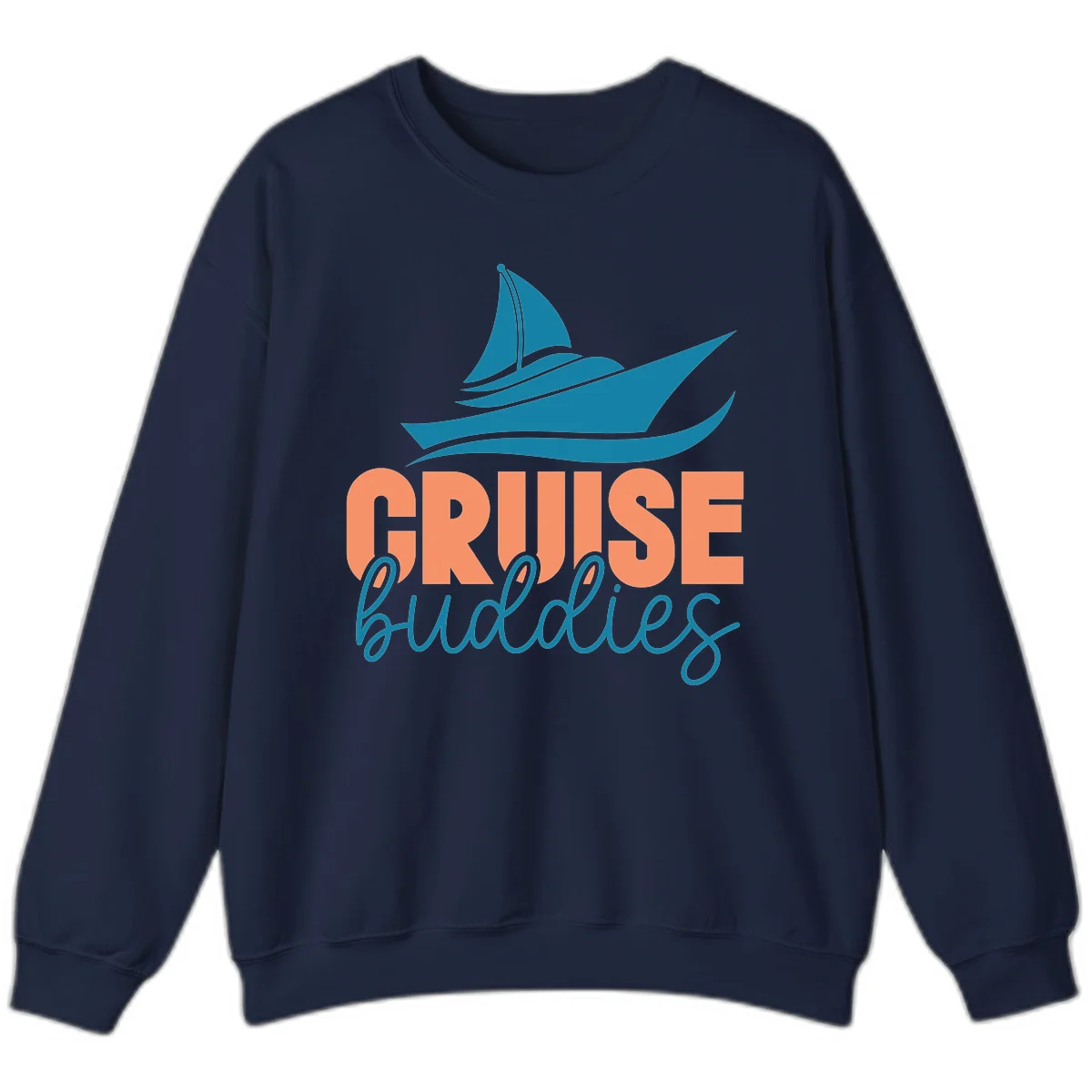 Cruise Buddies Ship Design Sweatshirt in Navy