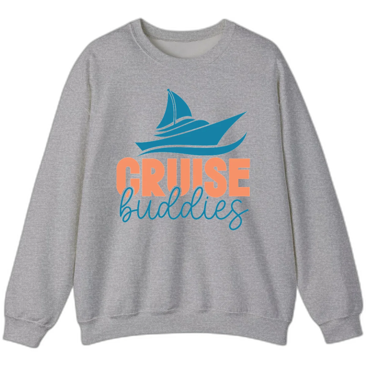 Cruise Buddies Ship Design Sweatshirt in Sport Grey