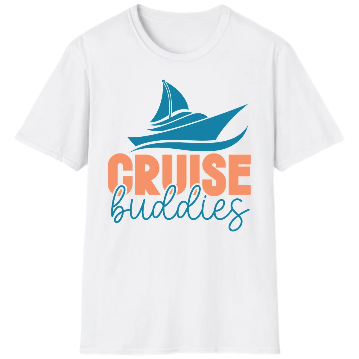 Cruise Buddies Ship Design T-Shirt in White