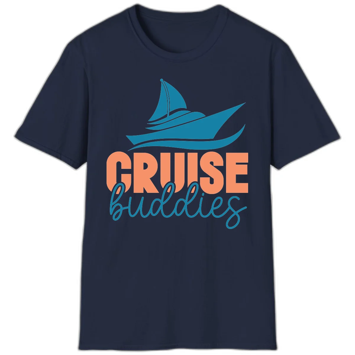 Cruise Buddies Ship Design T-Shirt in Navy