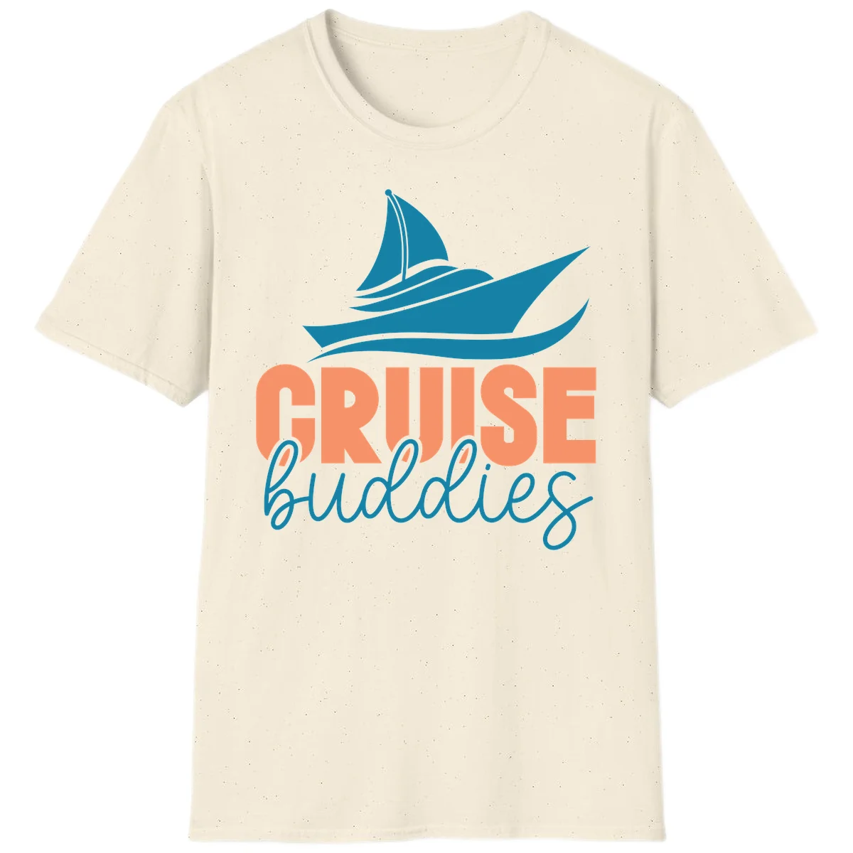 Cruise Buddies Ship Design T-Shirt in Natural