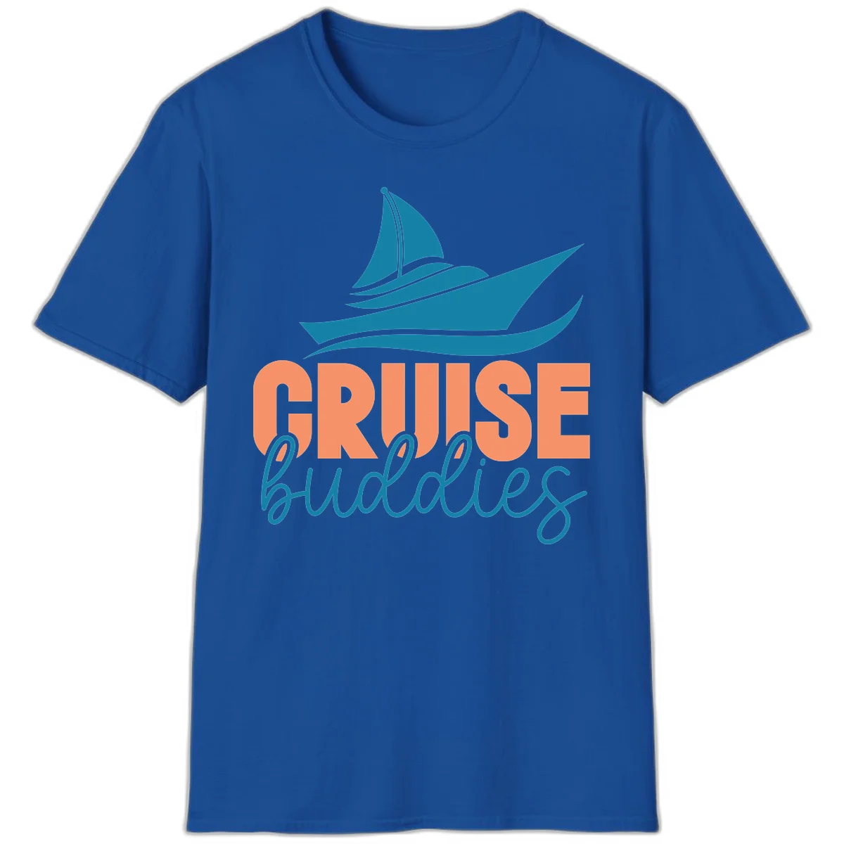 Cruise Buddies Ship Design T-Shirt in Royal