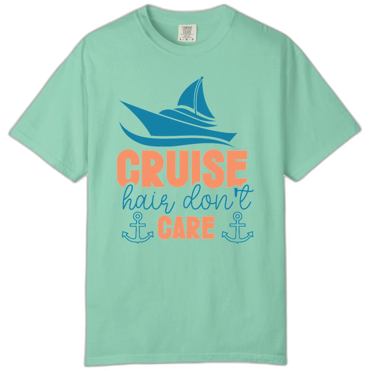 Cruise Hair Don't Care Comfort Color Tee in Island Reef