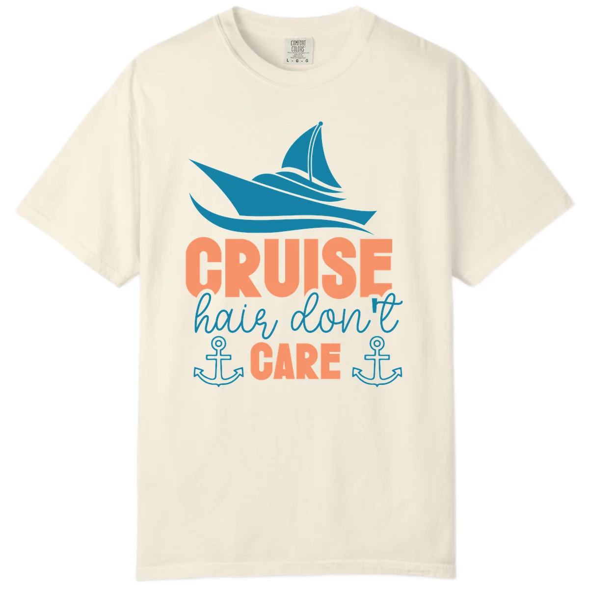 Cruise Hair Don't Care Comfort Color Tee in Ivory