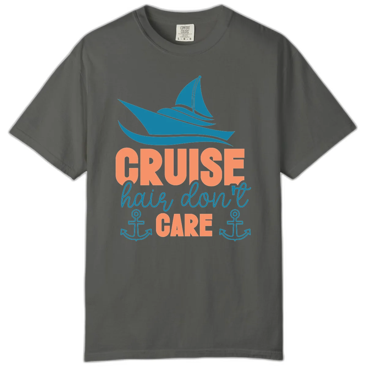Cruise Hair Don't Care Comfort Color Tee in Pepper