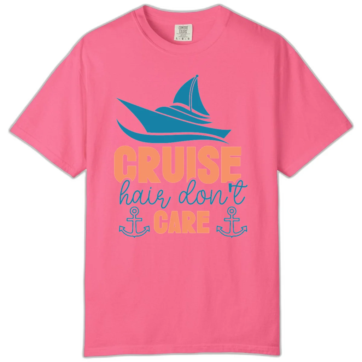 Cruise Hair Don't Care Comfort Color Tee in Crunchberry