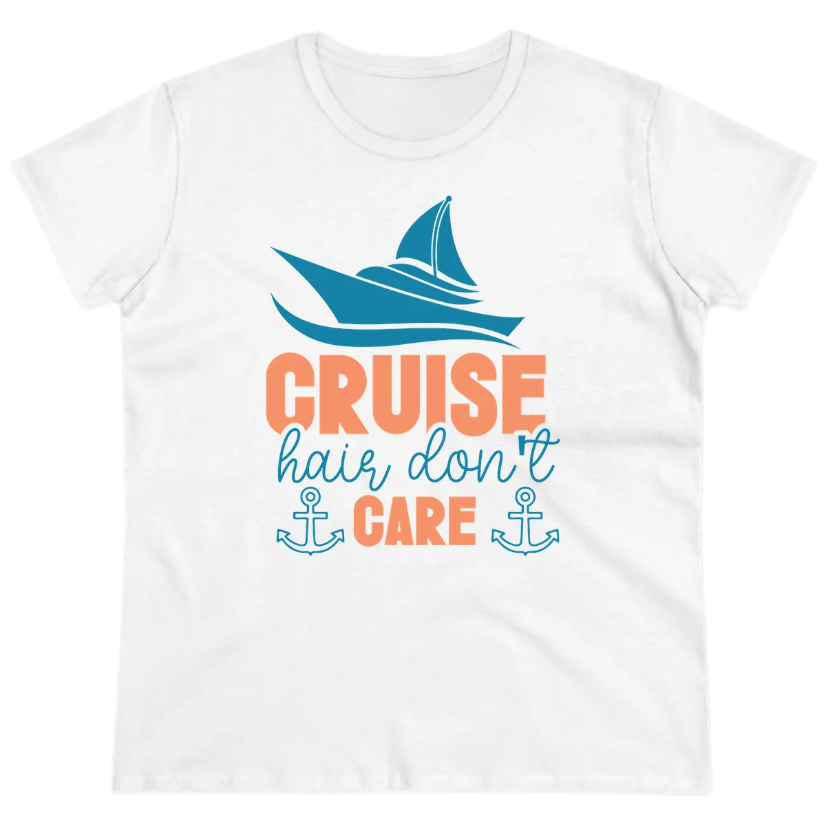Cruise Hair Don't Care Ladies Tee in White