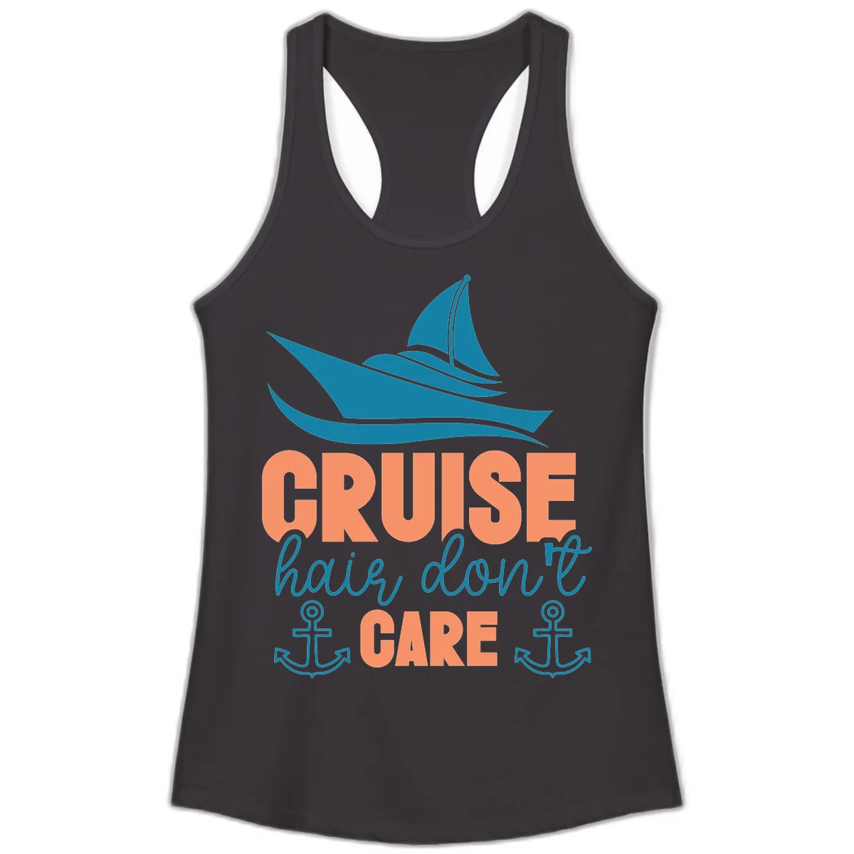 Cruise Hair Don't Care Ladies Tank in Black