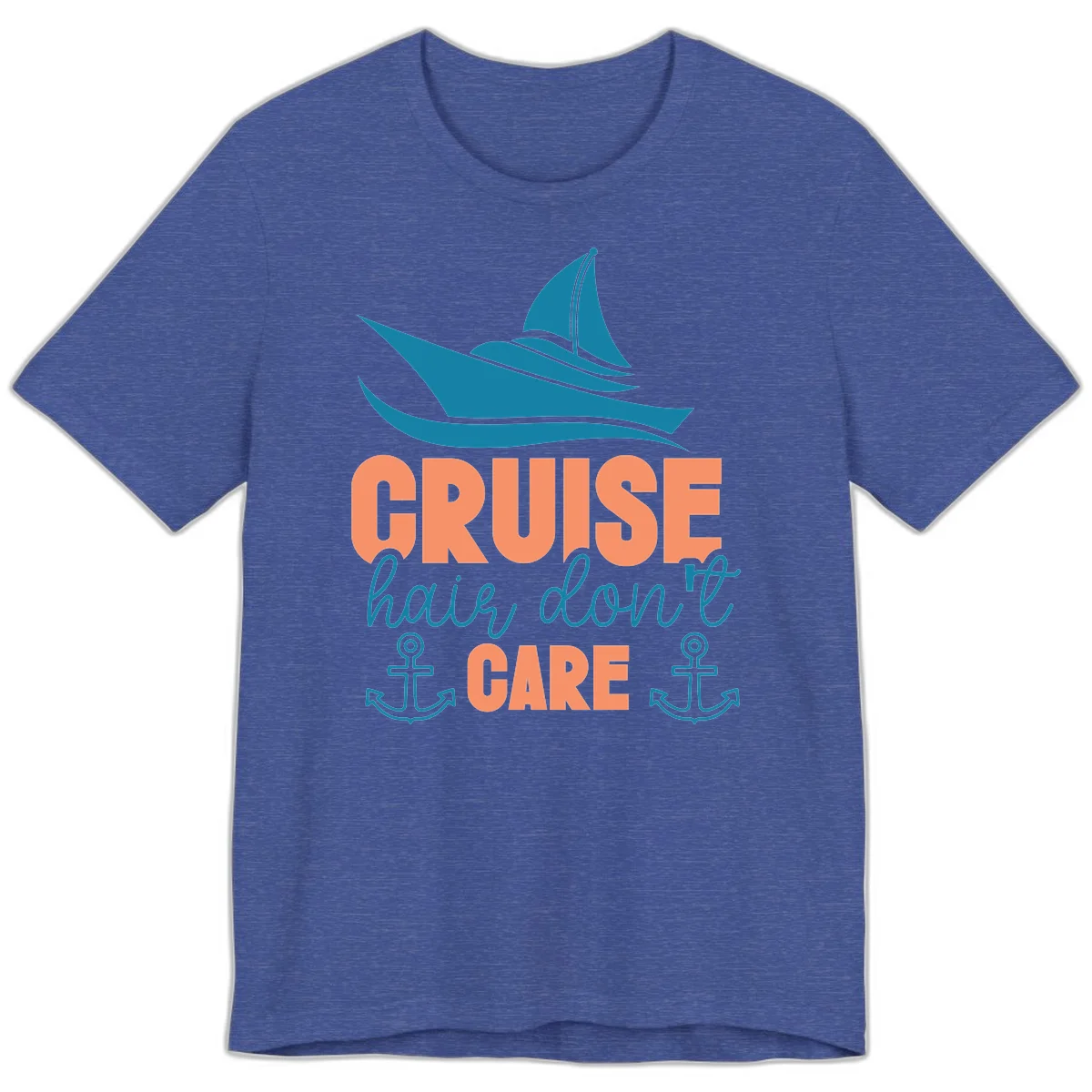 Cruise Hair Don't Care Premium T-Shirt in Heather True Royal