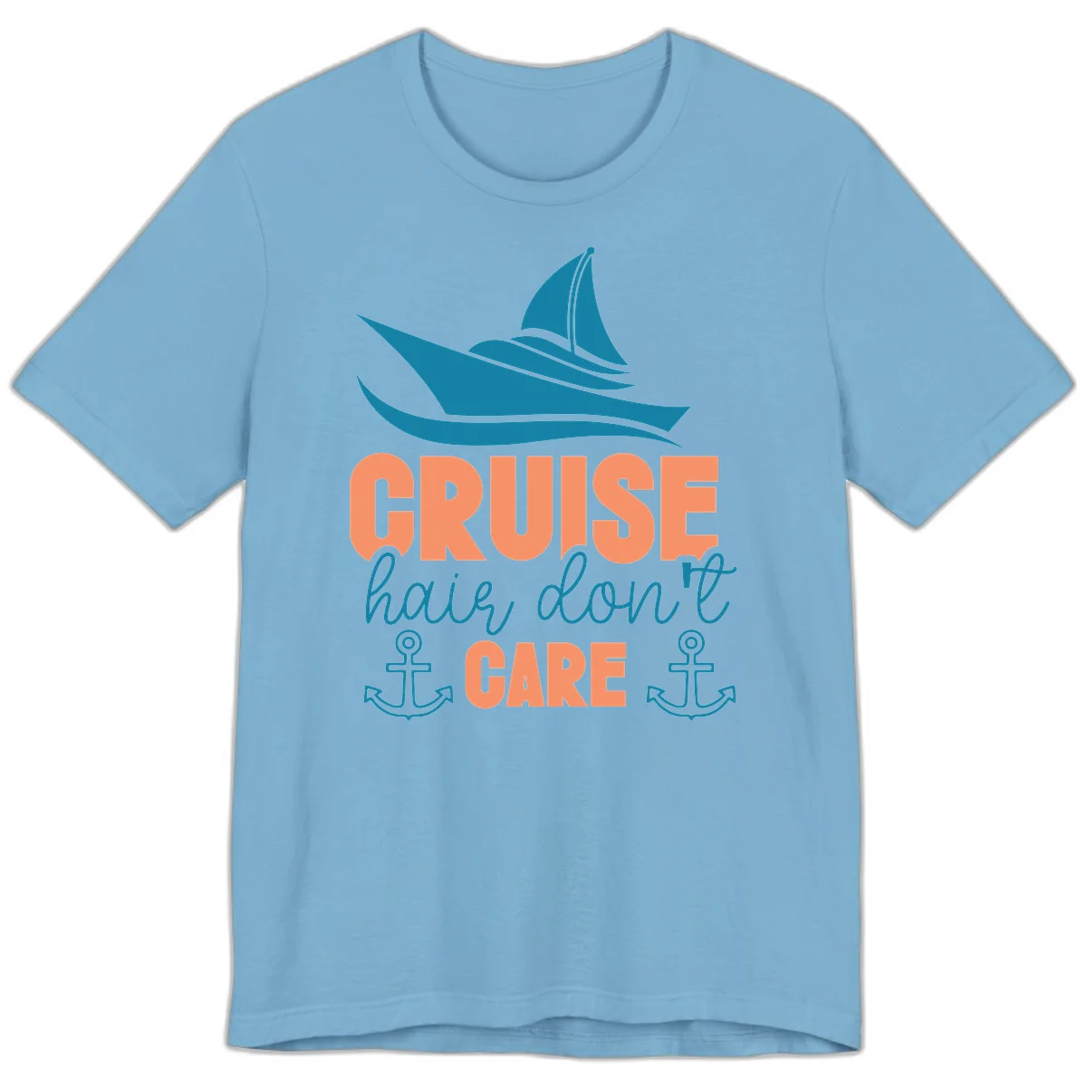 Cruise Hair Don't Care Premium T-Shirt in Ocean Blue