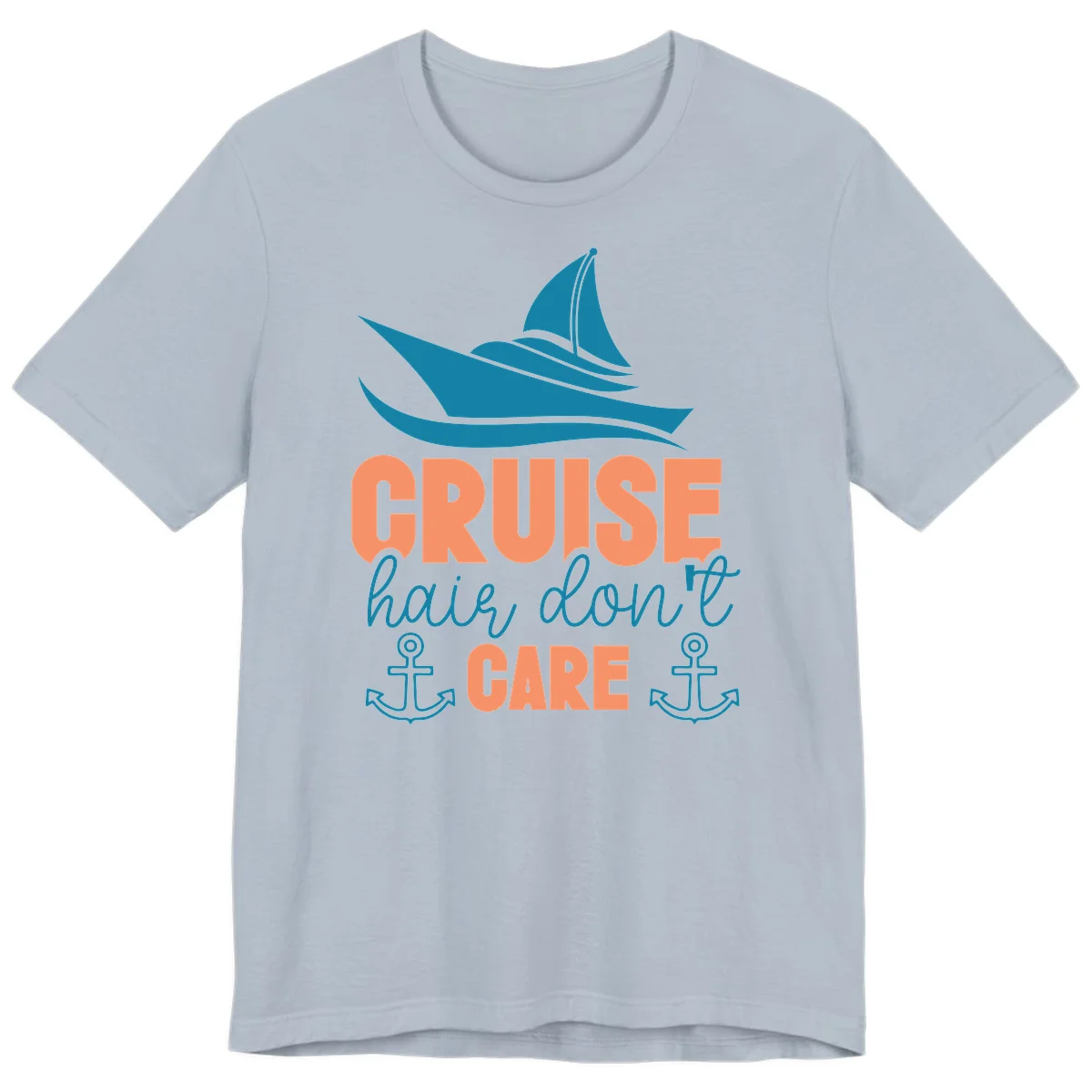 Cruise Hair Don't Care Premium T-Shirt in Light Blue
