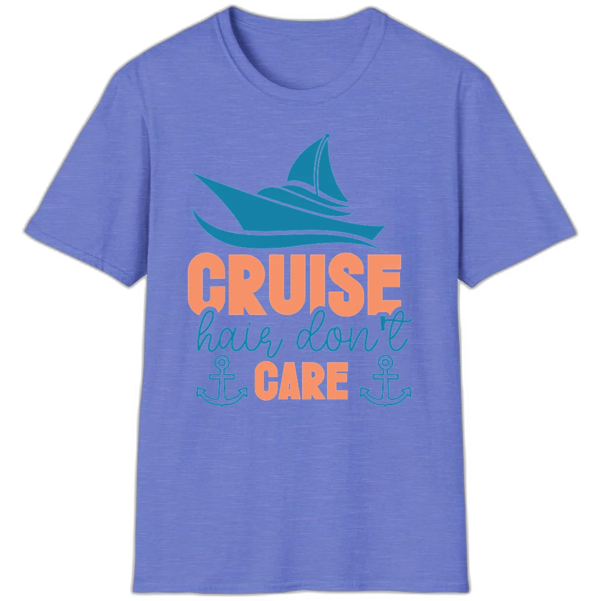 Cruise Hair Don't Care T-Shirt in Heather Royal