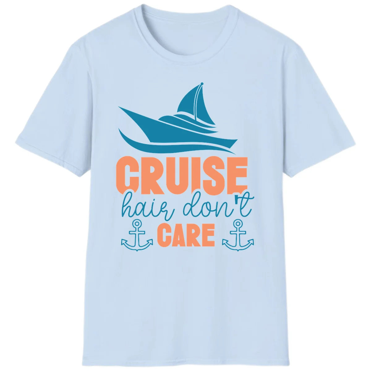 Cruise Hair Don't Care T-Shirt in Light Blue