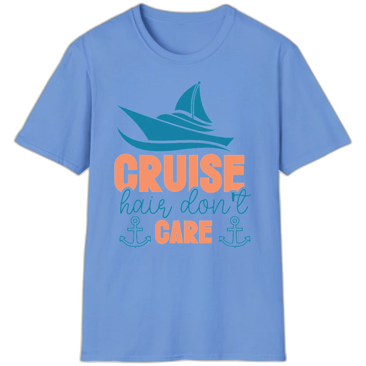 Cruise Hair Don't Care T-Shirt in Carolina Blue