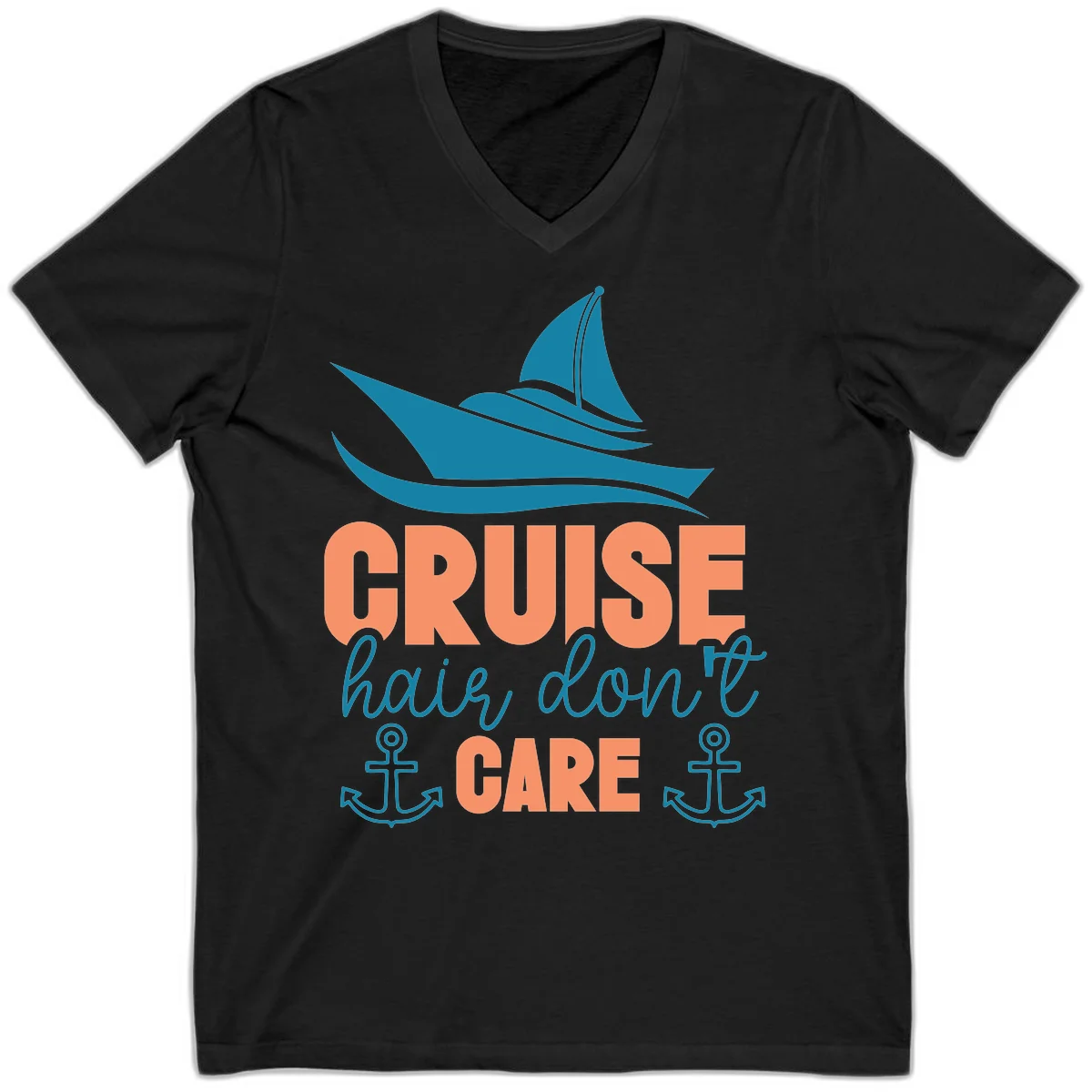 Cruise Hair Don't Care V-Neck in Black