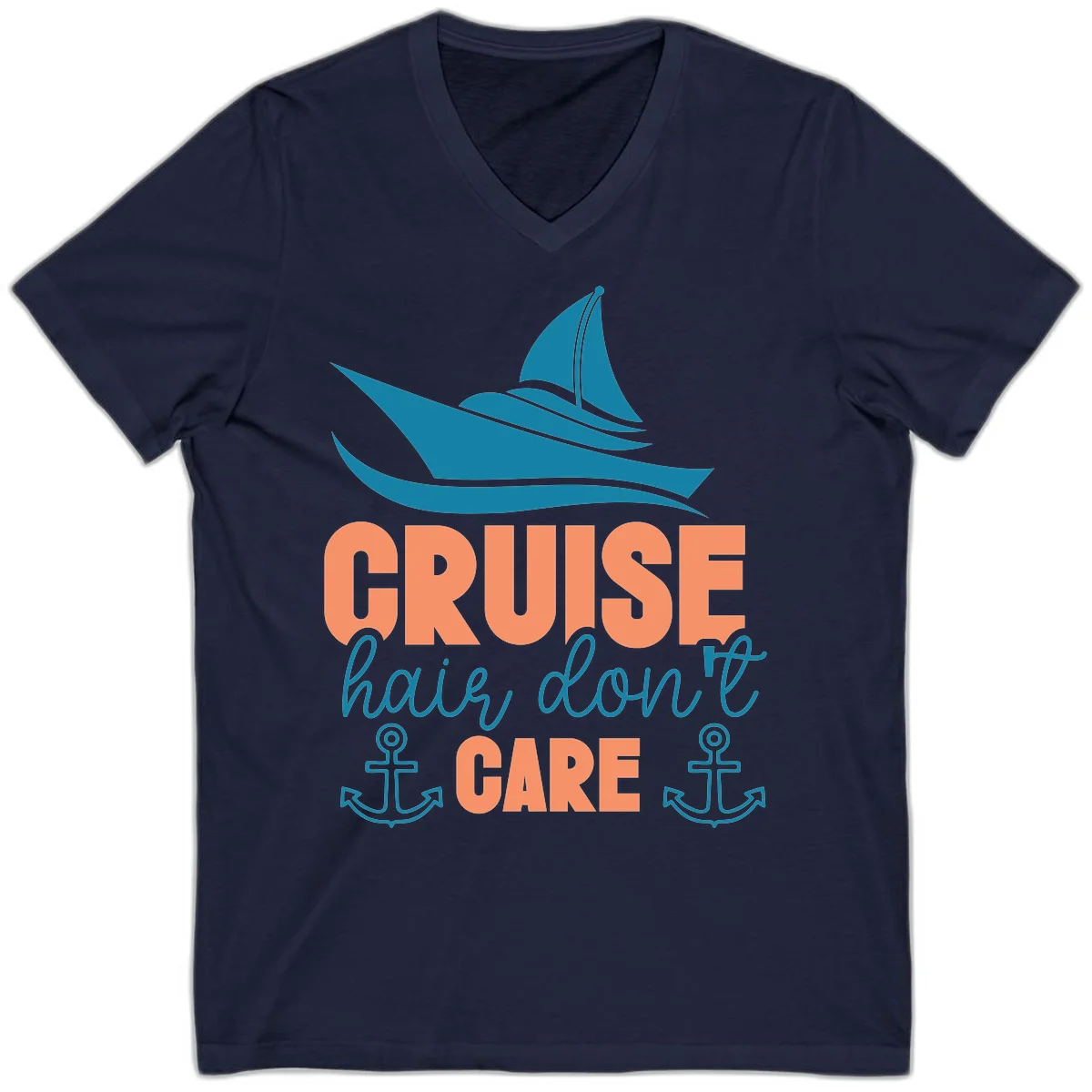 Cruise Hair Don't Care V-Neck in Navy