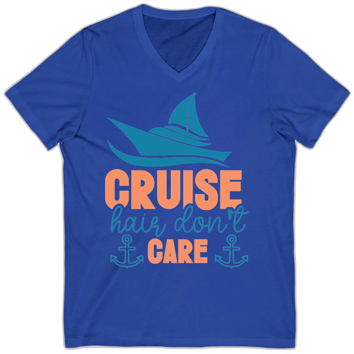Cruise Hair Don't Care V-Neck in True Royal