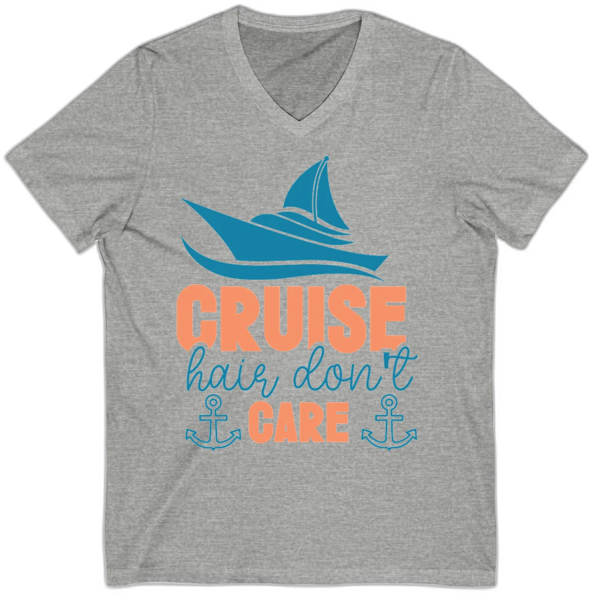 Cruise Hair Don't Care V-Neck in Athletic Heather