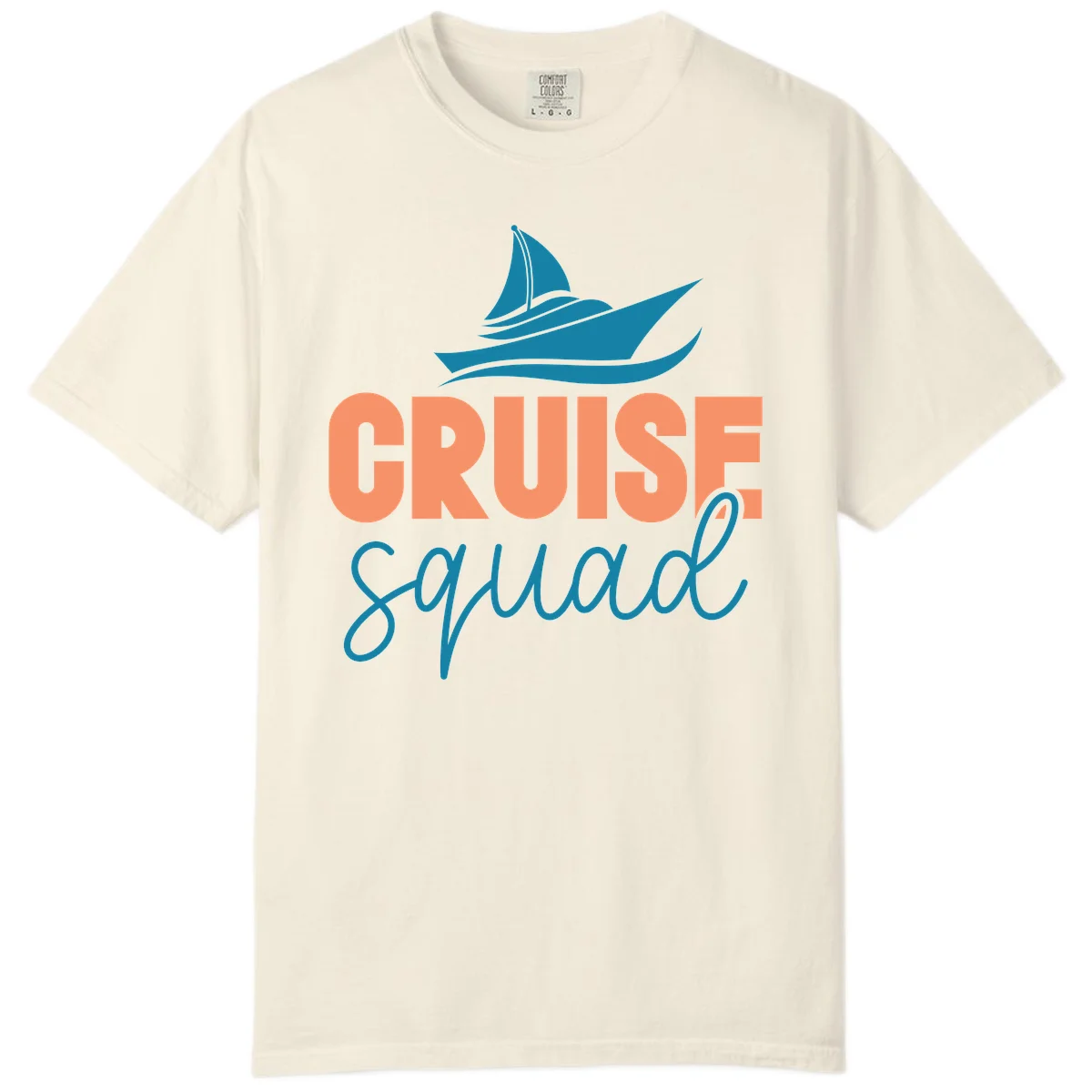 Cruise Squad Sailboat Comfort Colors Tee for Groups in Ivory