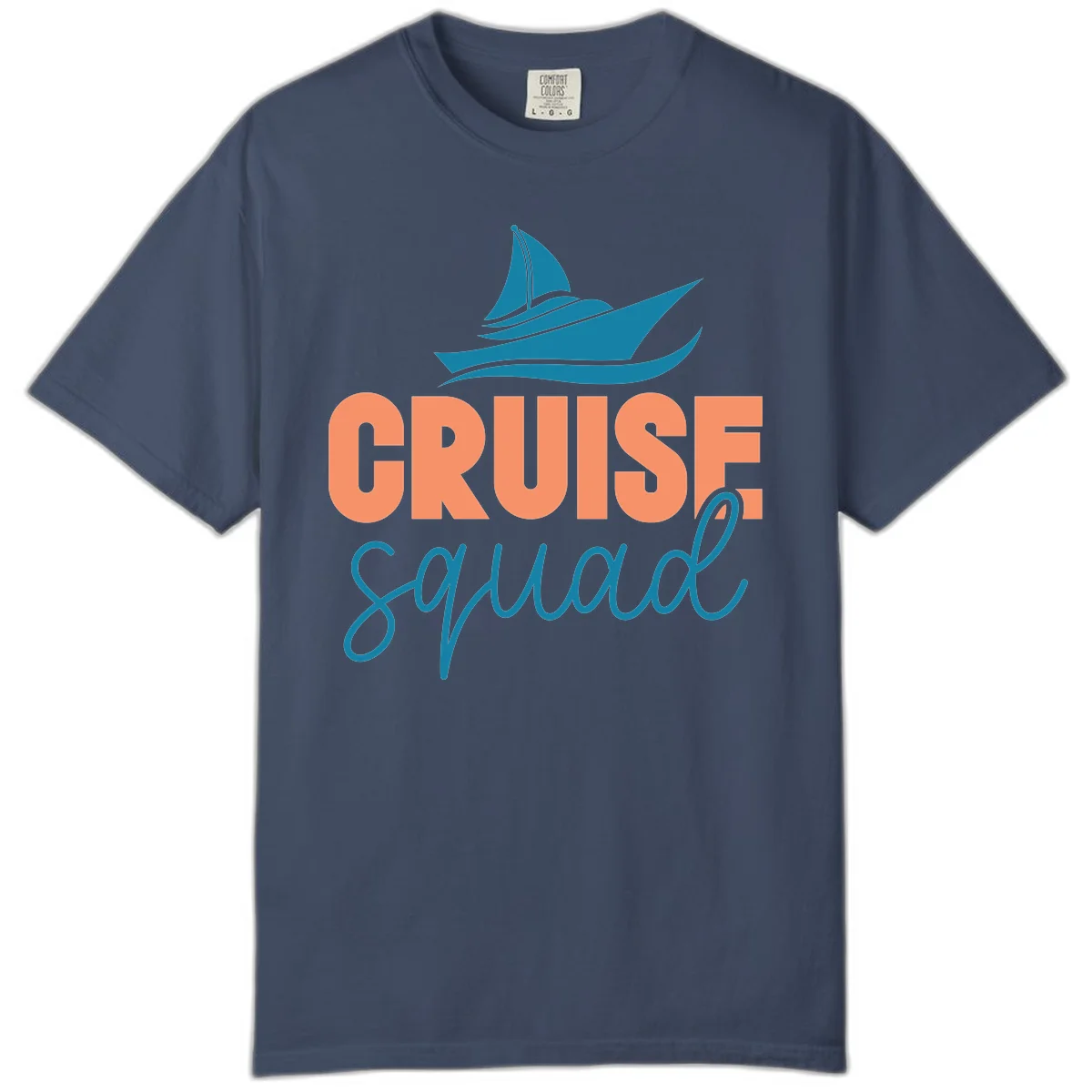 Cruise Squad Sailboat Comfort Colors Tee for Groups in Midnight