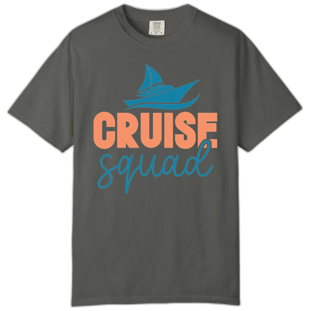 Cruise Squad Sailboat Comfort Colors Tee for Groups in Pepper