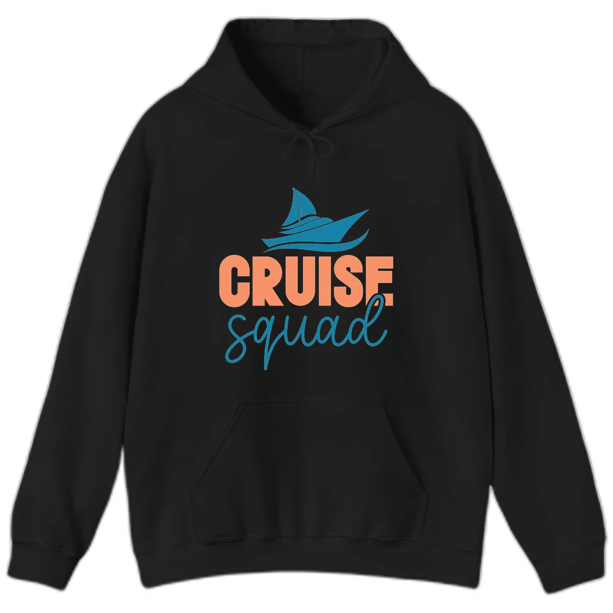 Cruise Squad Sailboat Group Vacation Hoodie in Black