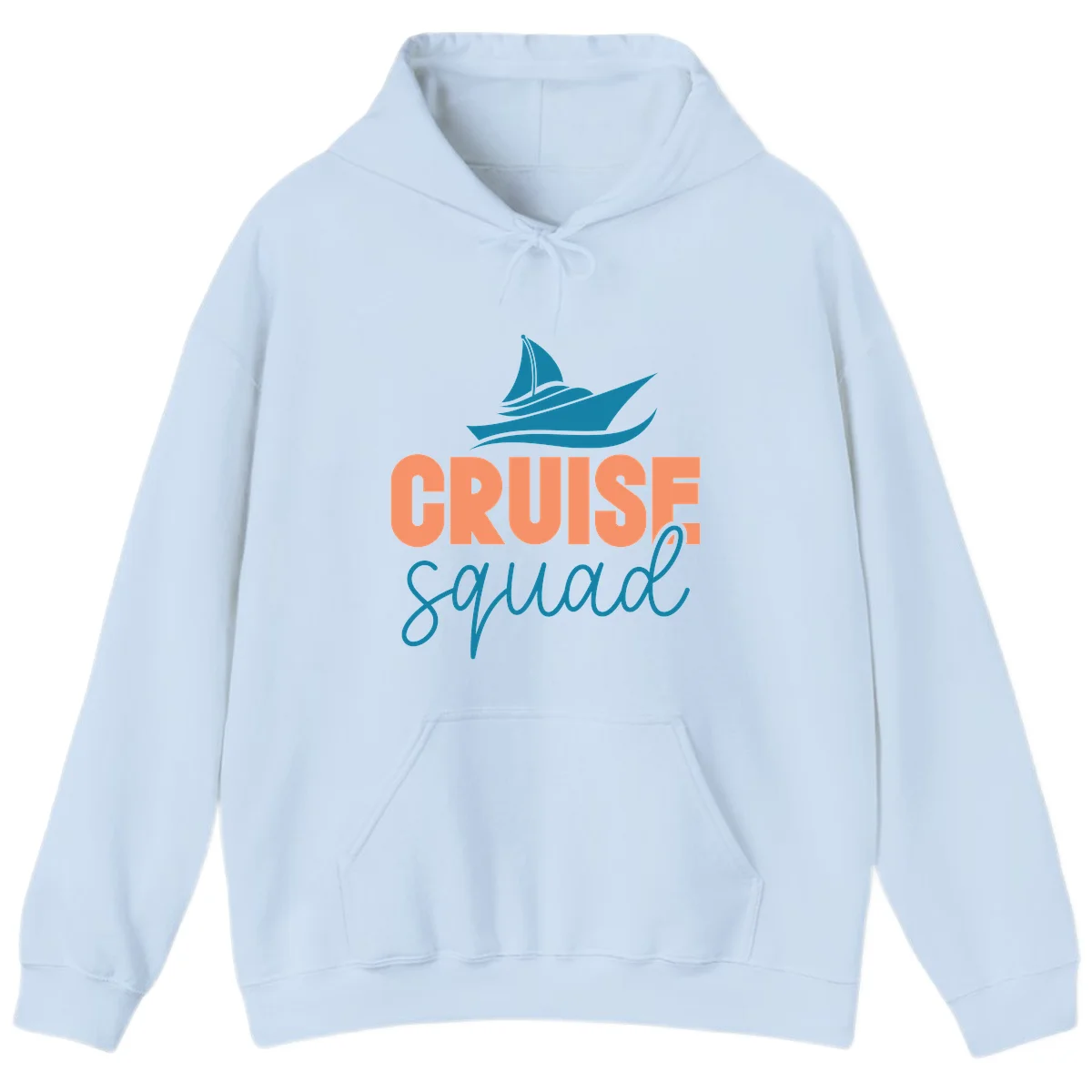 Cruise Squad Sailboat Group Vacation Hoodie in Light Blue