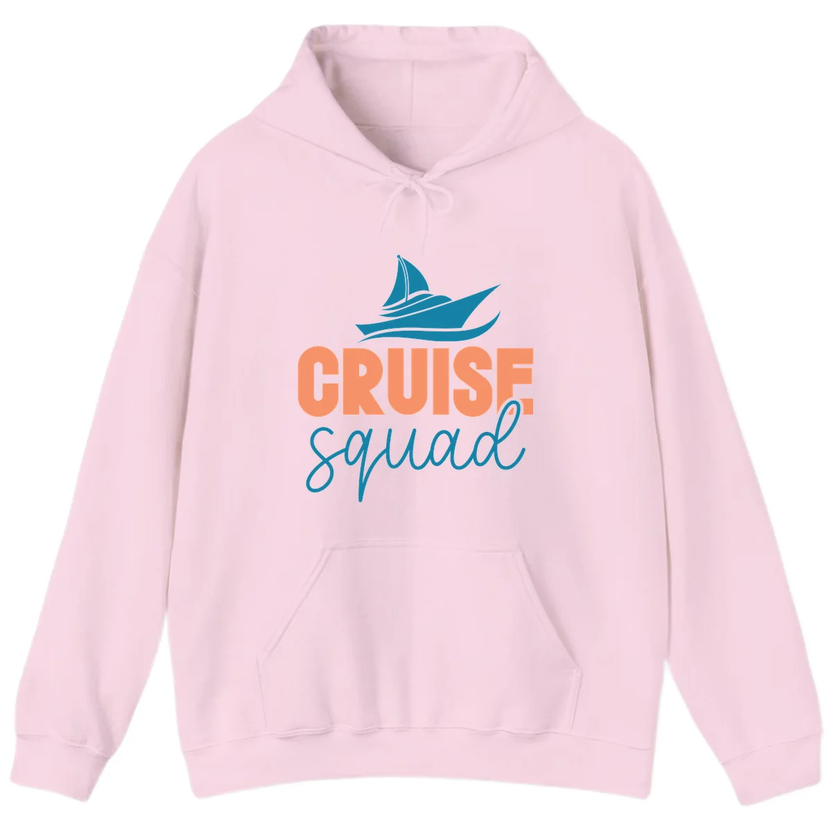 Cruise Squad Sailboat Group Vacation Hoodie in Light Pink