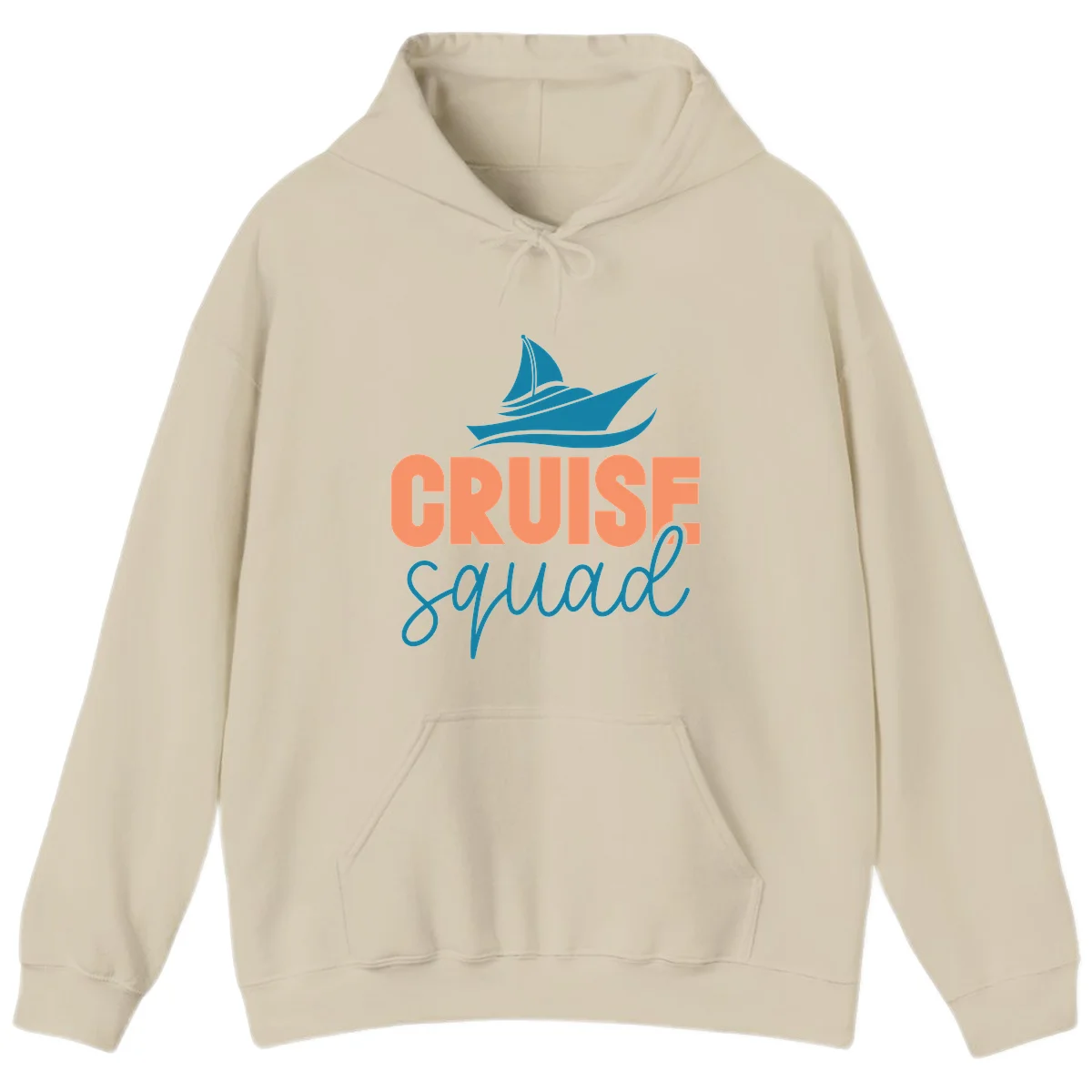 Cruise Squad Sailboat Group Vacation Hoodie in Sand