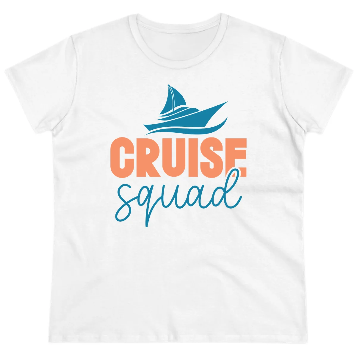 Cruise Squad Sailboat Ladies Vacation Tee in White