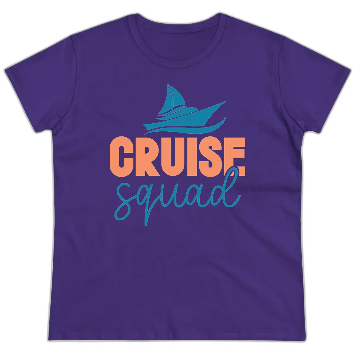 Cruise Squad Sailboat Ladies Vacation Tee in Purple