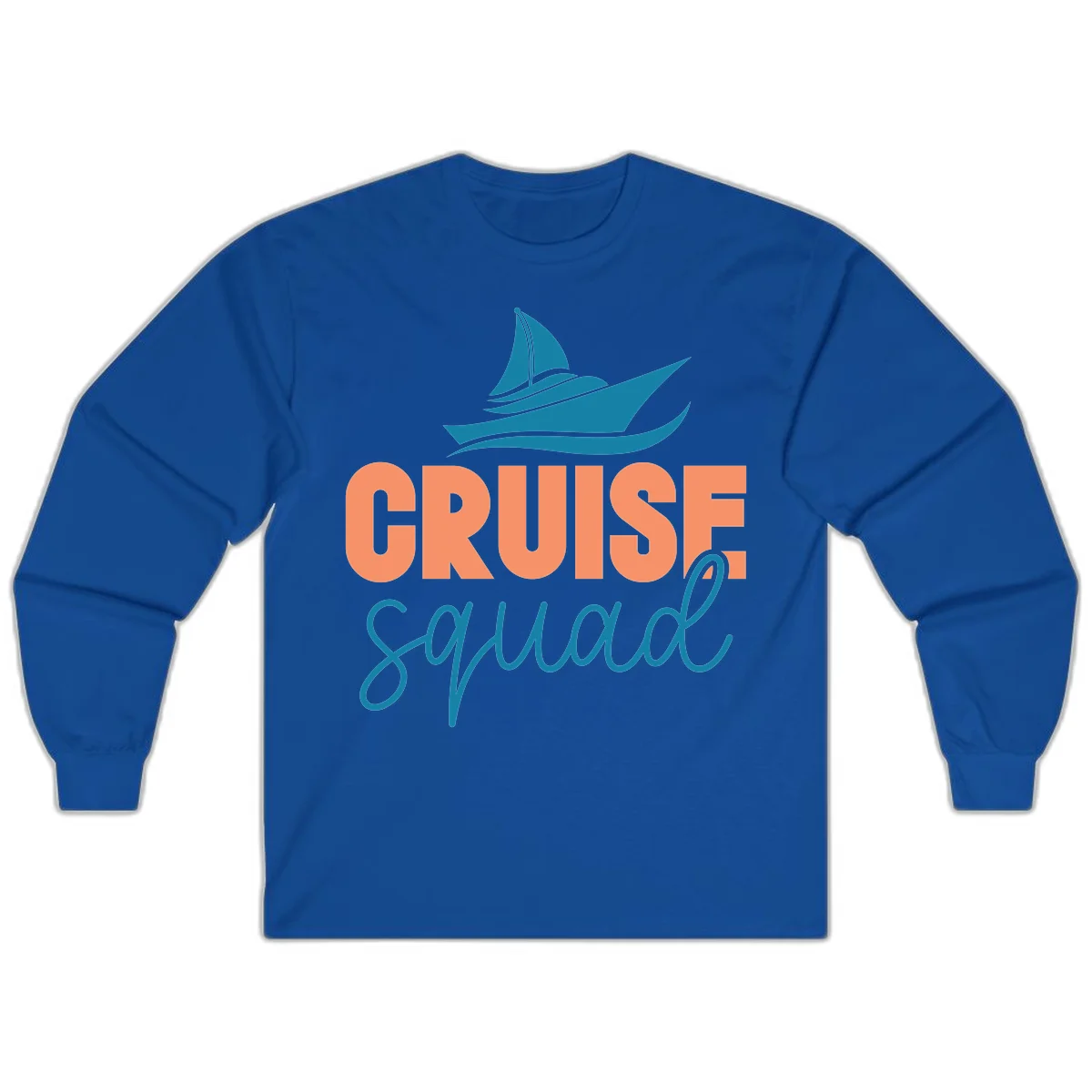 Cruise Squad Sailboat Long Sleeve Vacation Shirt in Royal