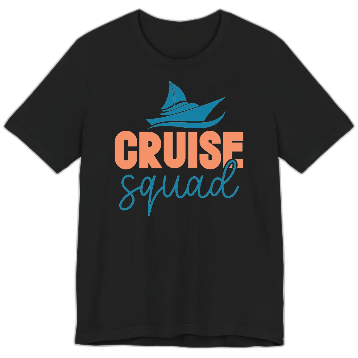 Cruise Squad Sailboat Premium Vacation Tee in Black