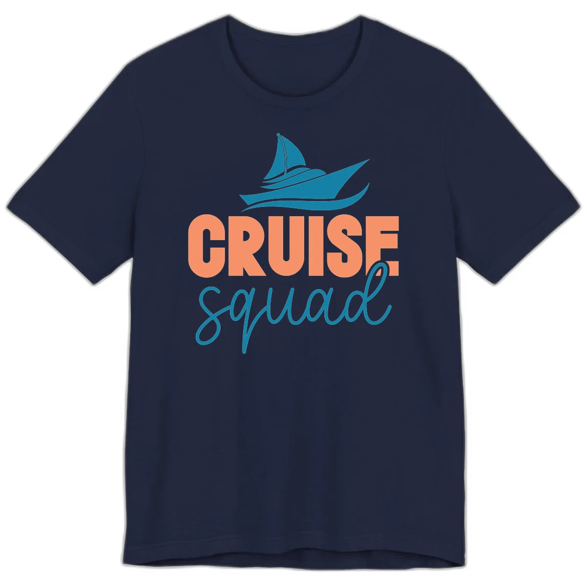 Cruise Squad Sailboat Premium Vacation Tee in Navy