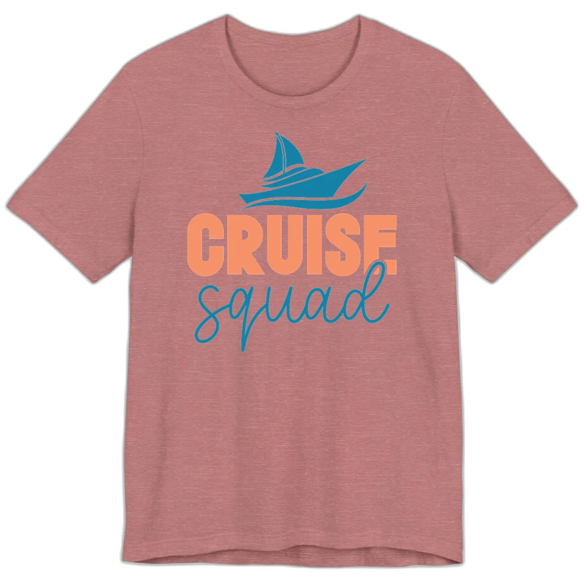 Cruise Squad Sailboat Premium Vacation Tee in Heather Mauve