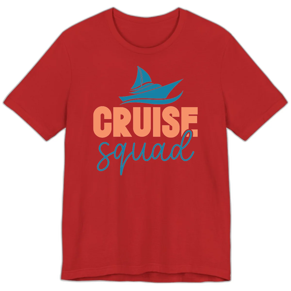 Cruise Squad Sailboat Premium Vacation Tee in Red