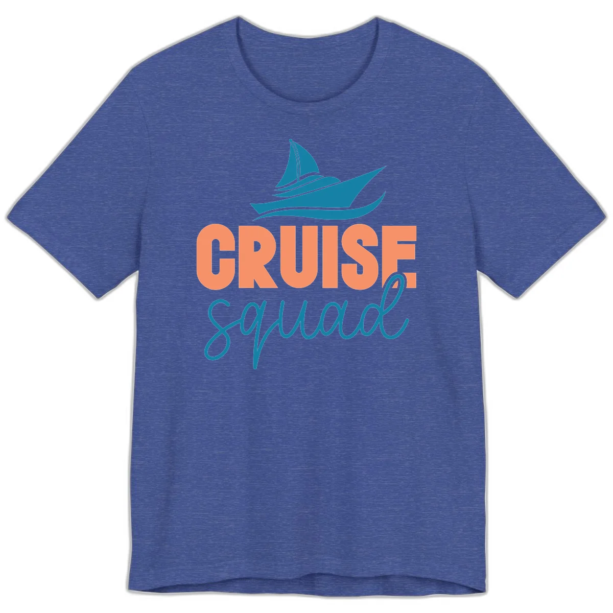 Cruise Squad Sailboat Premium Vacation Tee in Heather True Royal
