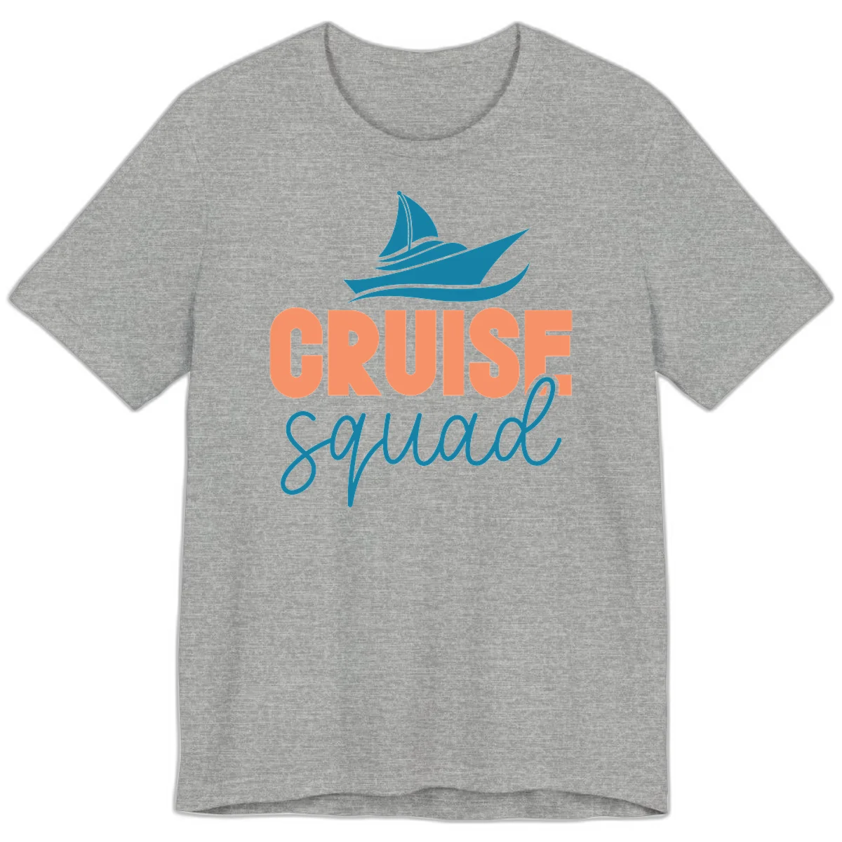 Cruise Squad Sailboat Premium Vacation Tee in Athletic Heather